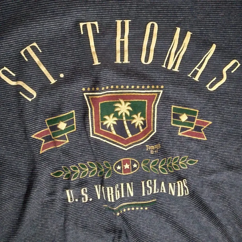 Vintage St. Thomas US Virgin Islands Striped T-Shirt